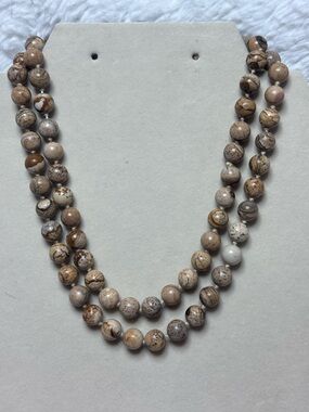 Natural Jasper Beads Beaded 28” Necklace